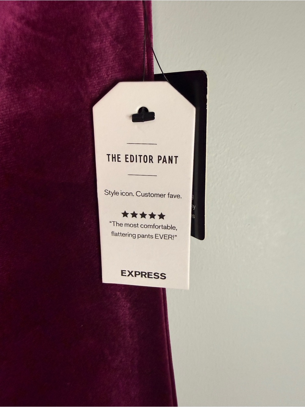 NWT Express The Editor Wide Leg Velvet Trouser Pants Berry Plum Size 4 Regular - Picture 2 of 9